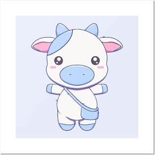 Blue Standing Cow Posters and Art